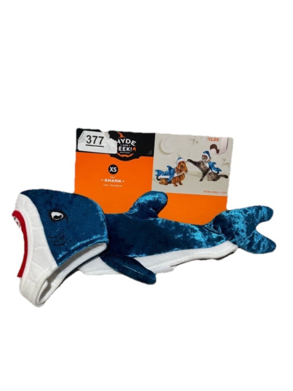 Hyde and Eek! Dog Or Cat Shark Pet Costume Size XS Vest & Headpiece